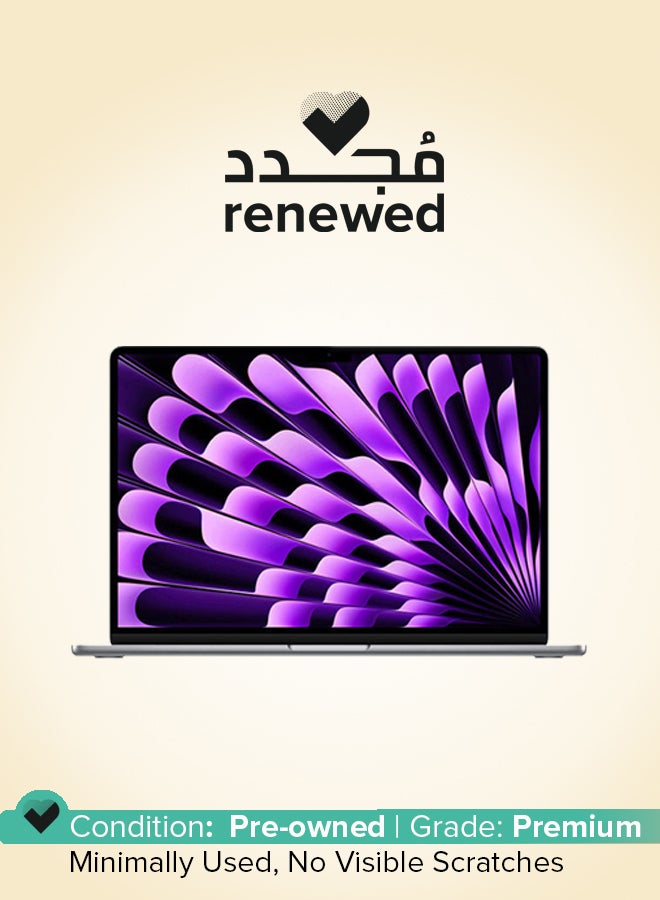 Renewed - MacBook Air MQKP3 With 15 Inch Display, M2 Chip 8-Core CPU and 10-Core GPU | 8GB RAM | 256GB SSD | macOS | Space Grey