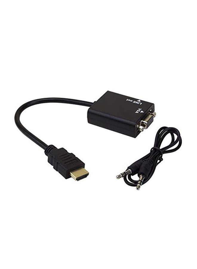 نيبمينينت كابل محول صوت وفيديو من HDMI ذكر إلى VGA أنثى لجهاز الكمبيوتر أسود - Image 1