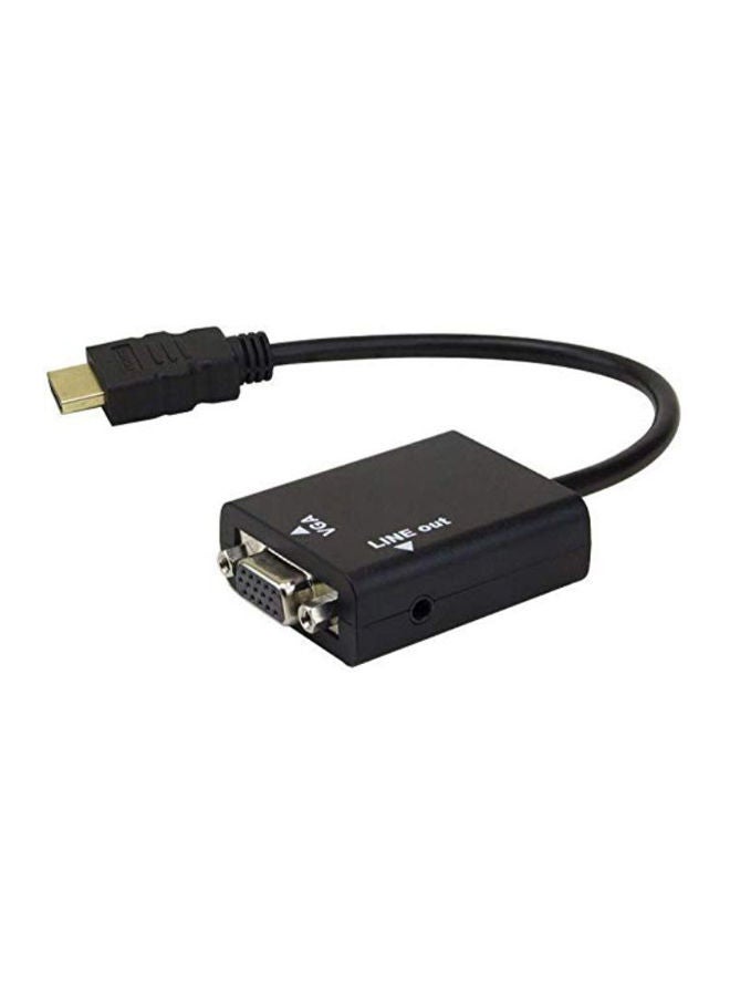 نيبمينينت كابل محول صوت وفيديو من HDMI ذكر إلى VGA أنثى لجهاز الكمبيوتر أسود - Image 2