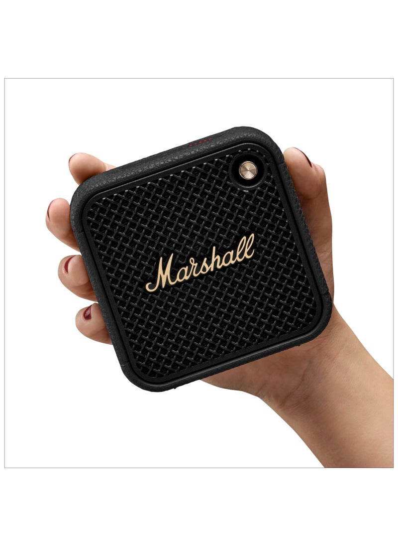 Marshall - Willen II Wireless Bluetooth Speaker, over 17+ Hours Playtime, Dust and Waterproof Design (Black and Brass) - Image 1