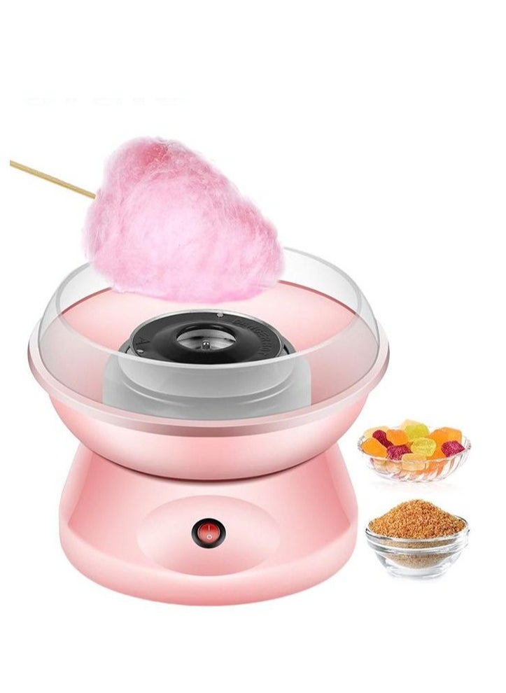 Generic Cotton Candy Machine Homemade Portable Cotton Candy Floss Maker with Large Splash-Proof Plate Efficient Electric Heating DIY Marshmallow Machine for Kids Gift and Home Birthday Family Party Cinema JK-M007（Peach Pink） ﻿  - Image 1