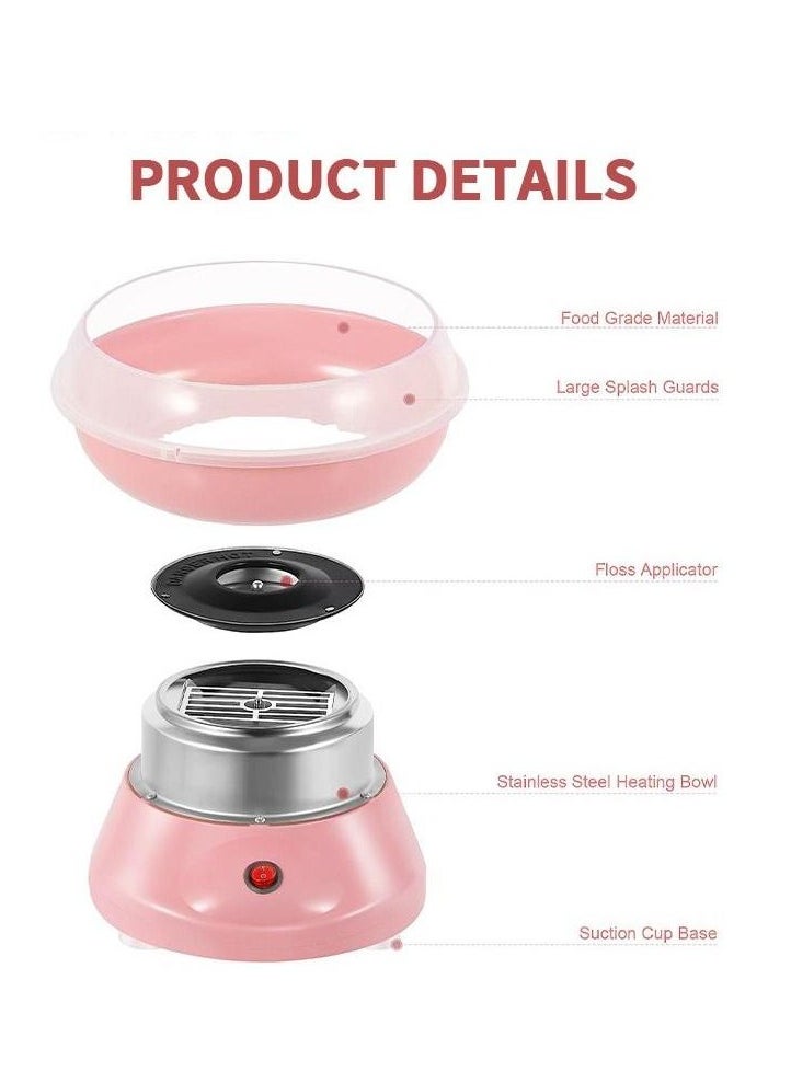 Generic Cotton Candy Machine Homemade Portable Cotton Candy Floss Maker with Large Splash-Proof Plate Efficient Electric Heating DIY Marshmallow Machine for Kids Gift and Home Birthday Family Party Cinema JK-M007（Peach Pink） ﻿  - Image 2