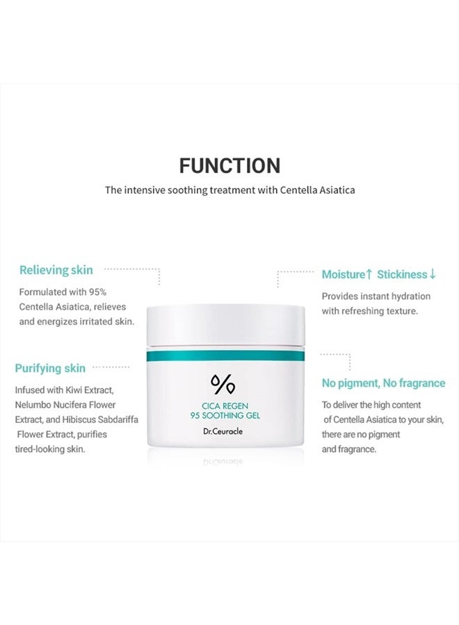 Dr. Ceuracle جل Cica Regen 95 المهدئ 110 جرام (3.88 أونصة) جل مرطب ومهدئ - Image 4