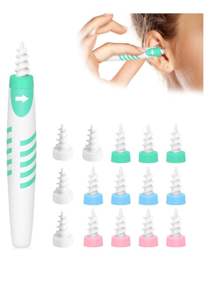 RATSAW Ear Wax Remover Ear Wax Removal Tool with 16 pcs Soft Silicone Washable Tips Spiral Ear Cleaner Earwax Removal Cleaning Kit for Adults Kids  - Image 1
