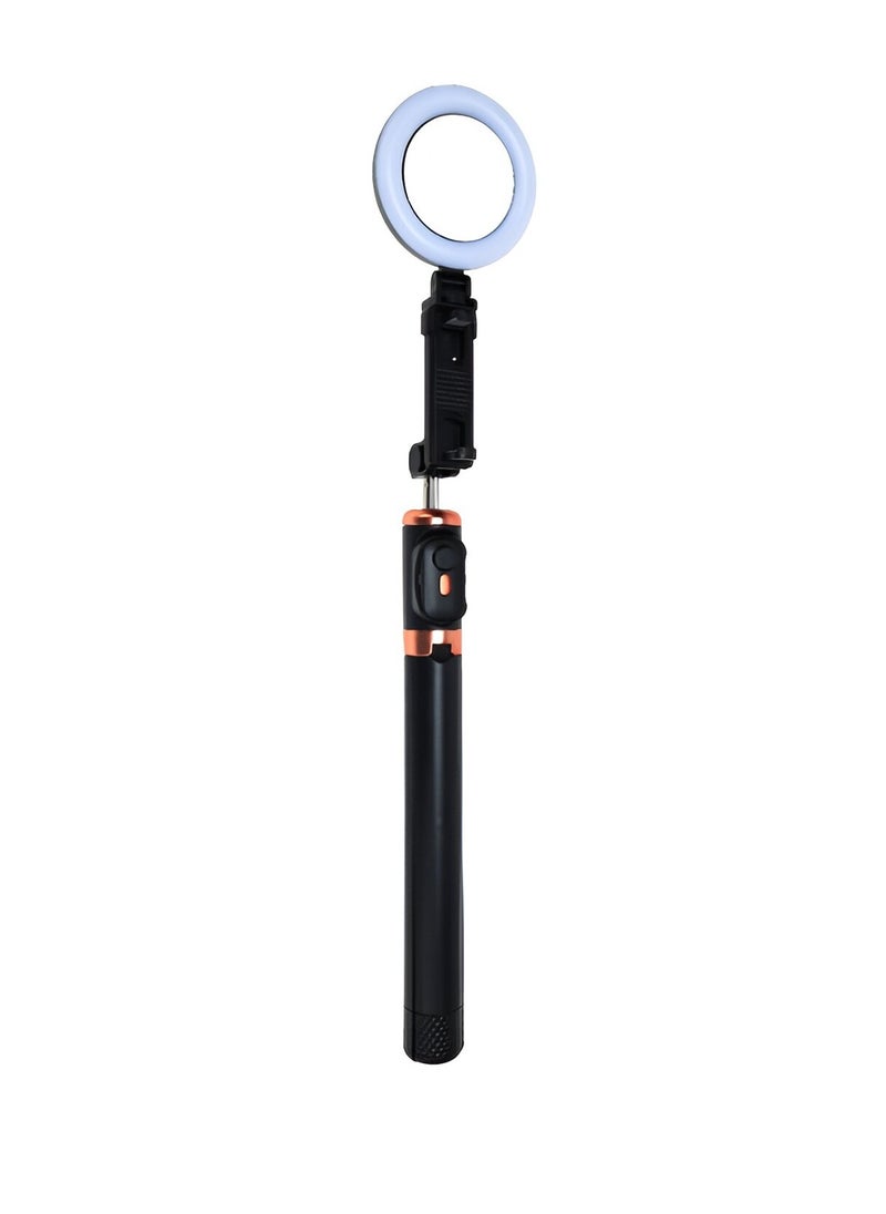 Generic - Selfie Stick Tripod With Two LED Ring Fill Lights Extendable Bluetooth With Remote - Image 1
