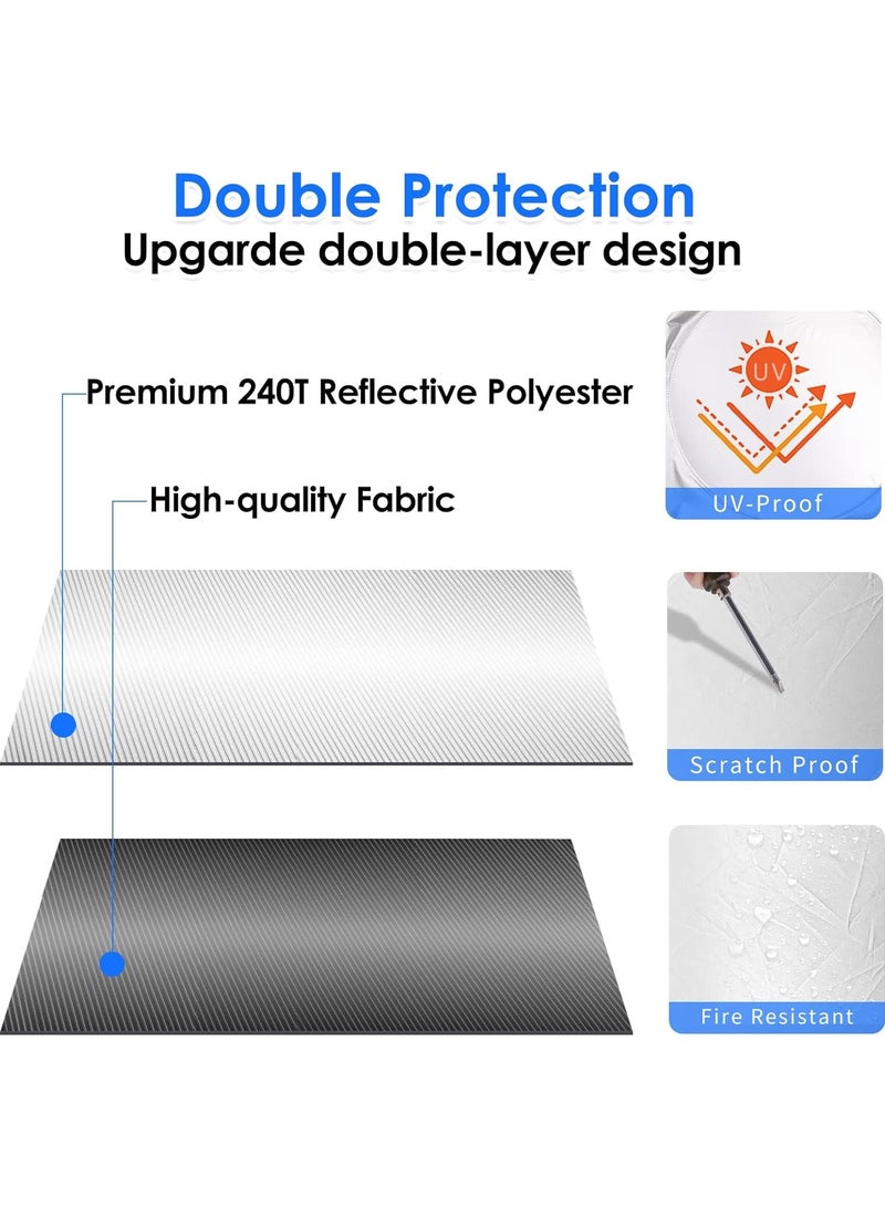 AUTOYSUR Car Windshield Sun Shade, Foldable Reflector Sunshade Offers Ultimate Protection for Car Interior, Cool Reflective Sun Blocker, UV Rays and Heat Sun Visor Protector - Image 4