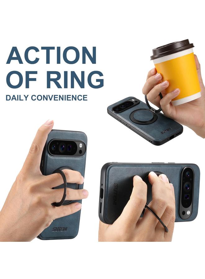 Suteni Case For Google Pixel 8 Pro G3 G3 Oil Wax 360 Rotation Holder MagSafe Back Phone Case - Image 3