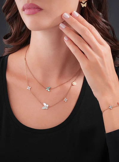 شيروتي 1881 Mariposa.2 Pink Feminine and Elegant Women's Necklace