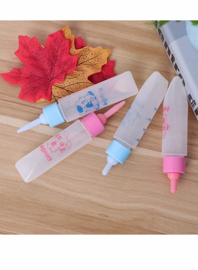 4 Pcs Newborn Pet Feeder Set - Milk Feeding Bottle for Puppies, Kittens, Squirrels & Small Animals (Blue & Pink) - Ideal Nursing Solution - Image 5