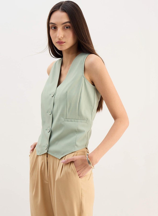 SALT ATTIRE V-Neck Formal Waistcoat - Image 4