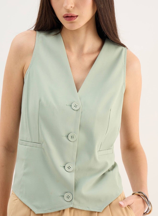 SALT ATTIRE V-Neck Formal Waistcoat - Image 3