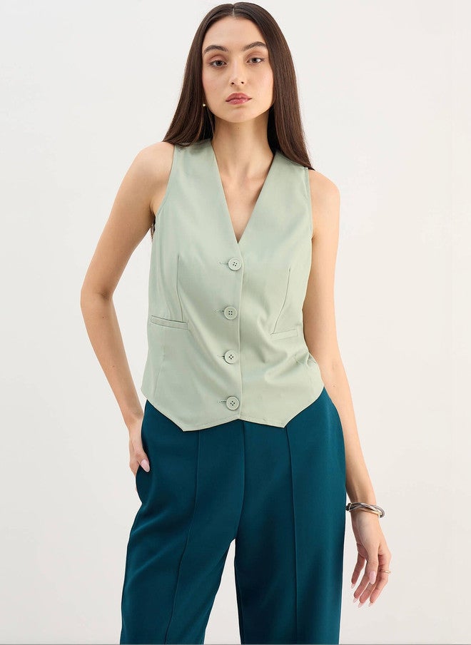SALT ATTIRE V-Neck Formal Waistcoat - Image 2