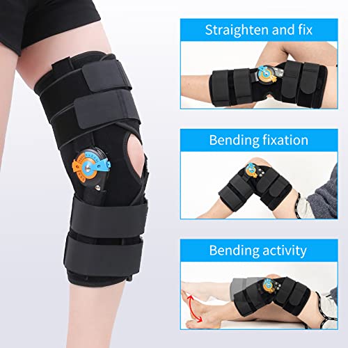 GHORTHOUD Hinged ROM Knee Braces Adjustable Knee Immobilizer Support for Knee Pain ACL MCL PCL Arthritis Meniscus Tear Post OP Recovery for Men and Women Side Stabilizers Torn Meniscus Orthopedic Orthosis (Basic Version, X-Large) - Image 3