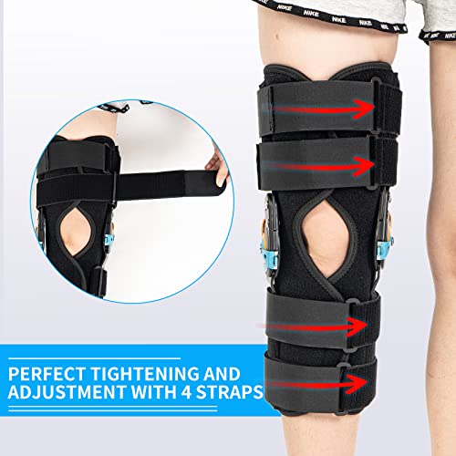 GHORTHOUD Hinged ROM Knee Braces Adjustable Knee Immobilizer Support for Knee Pain ACL MCL PCL Arthritis Meniscus Tear Post OP Recovery for Men and Women Side Stabilizers Torn Meniscus Orthopedic Orthosis (Basic Version, X-Large) - Image 5