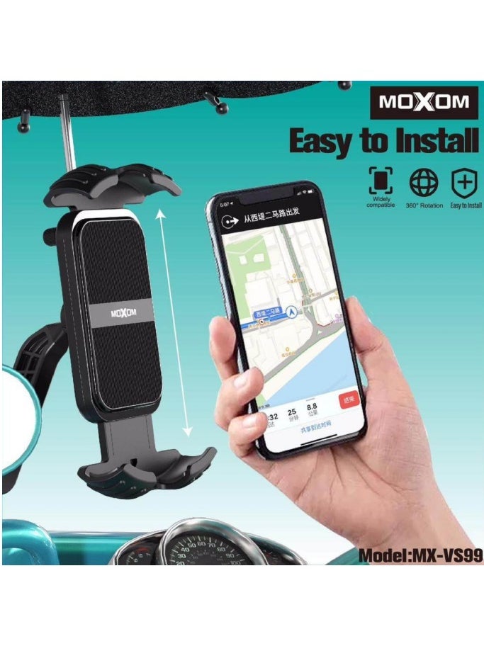 حامل هاتف للدراجات النارية Moxom MX-VS99 مع مظلة صغيرة ودوران 360 درجة