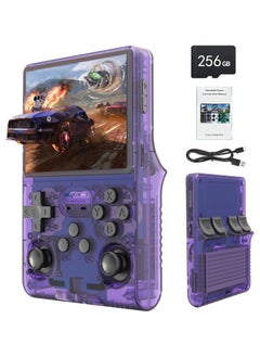 LAESO 15000 Games in 1 Handheld Game Console,3.5-Inch IPS Screen Retro Gaming Console,15000+Classic Games, 3800mAh,20＋Mainstream Emulator,Built-in 256G TF Card, Support HDMI and TV Output(Purple)  - Image 1