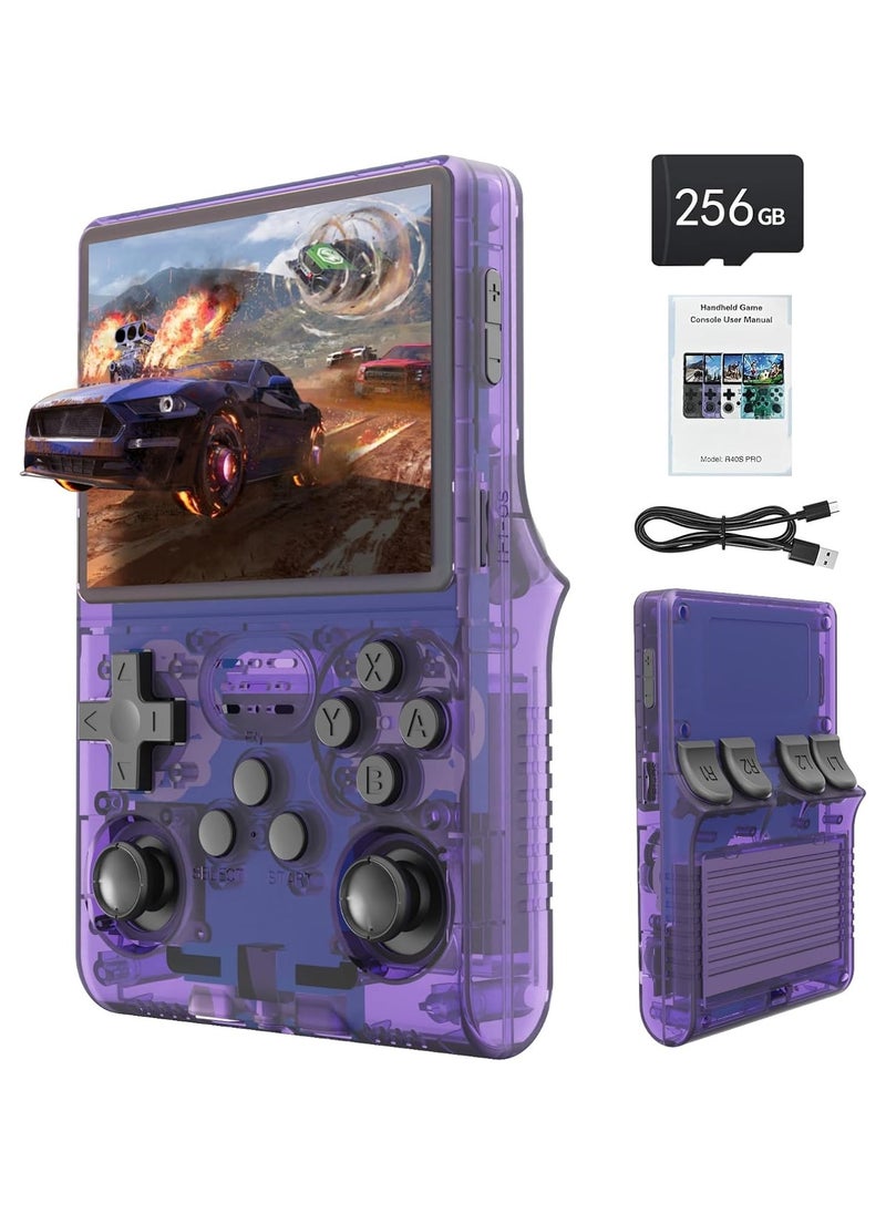 LAESO 15000 Games in 1 Handheld Game Console,3.5-Inch IPS Screen Retro Gaming Console,15000+Classic Games, 3800mAh,20＋Mainstream Emulator,Built-in 256G TF Card, Support HDMI and TV Output(Purple)  - Image 1