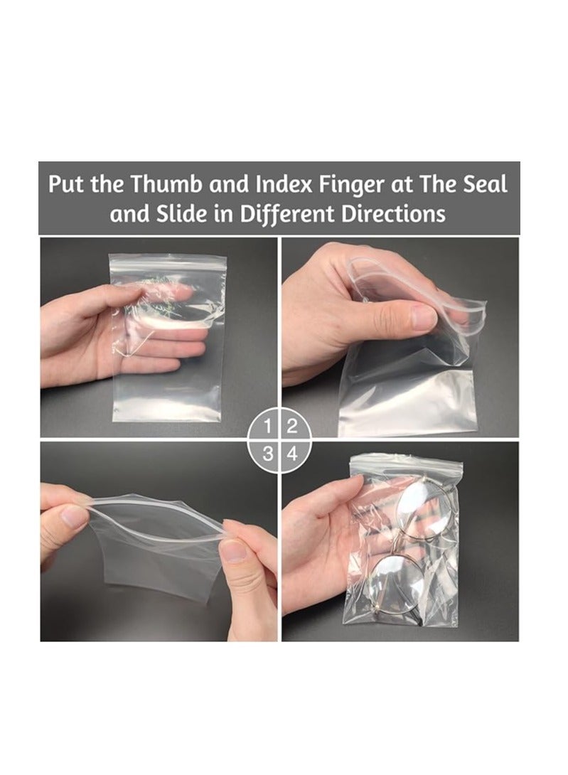 Terabyte 200 عبوة من أكياس بلاستيكية شفافة قابلة لإعادة الإغلاق مقاس 4 × 6 بوصات، أكياس بلاستيكية شفافة بسمك 2 مل مع سحاب إغلاق، أكياس بلاستيكية ذاتية القفل للعملات المعدنية والبراغي والأشياء الصغيرة ولوازم المجوهرات والوجبات الخفيفة والملابس - Image 3