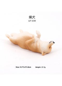 Mini Puppy Simulation Solid Animal Model Chai Dog Poodle Boxer Dog Dalmatians Shar Pea Model Toy-Color:127-1530 Sleeping Position Chai Dog