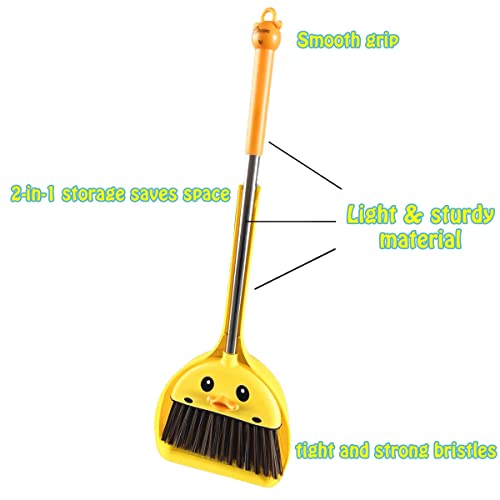 VIPAMZ Mini Broom and Dustpan Set for Kids - Cute Yellow Duck for Girls & Boys - Toddler Broom Set for Household Cleaning and Pretend Play - Perfect for Toddlers & Preschooler … - Image 5