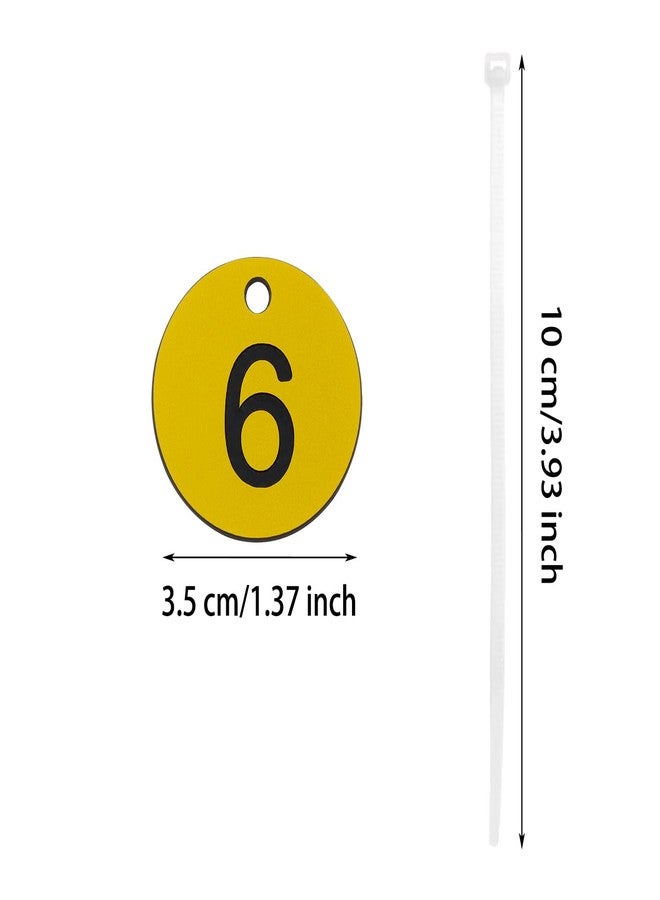ONLYKXY 2set Plastic Number Tag 1-20 Numbered Marking Identification Hang Tags Luggage Labels ID Tag with Rings for Organized Coded Key Box Cabinet Plant Coding Tag (Navy Blue & Yellow) - Image 2