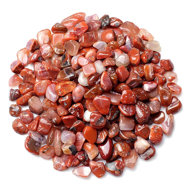 WAYBER Decorative Stones 1 Lb460g Fill 09 Cup Natural Red Agate Pebbles Irregular Crystal Rock Gravel for Aquarium Turtle Tank DecorationSucculent Plant LandscapeFlowerpot Vase Ornament