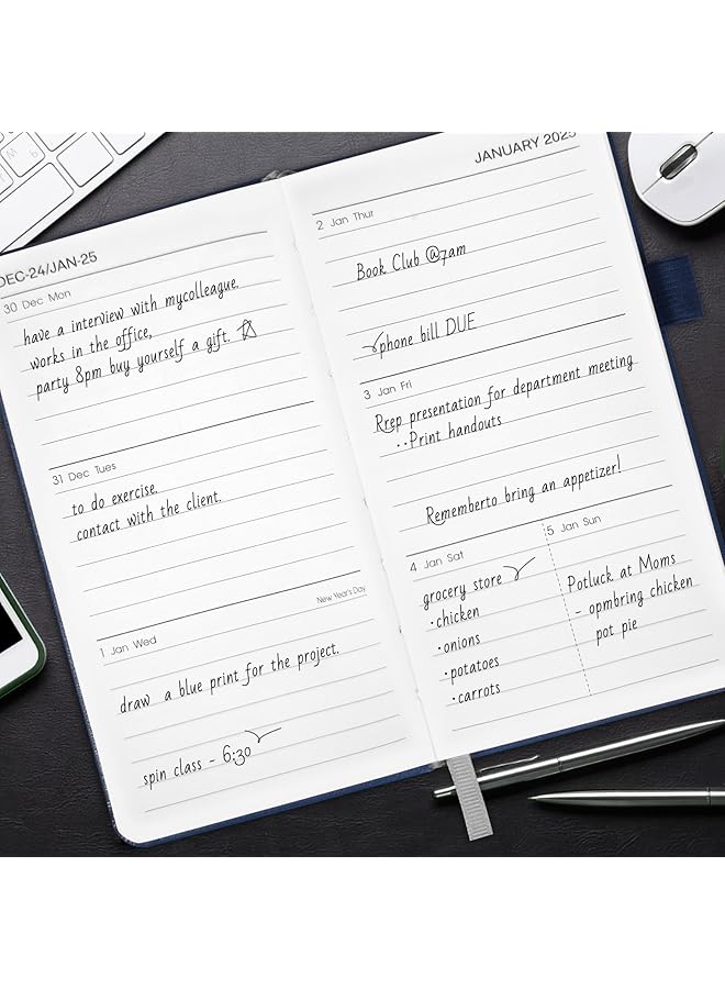 erorex 2025 2026 Pocket Planner Weekly And Monthly 18 Months Pocket Calendar Jan. 2025 Jun. 2026 Weekly And Daily Appointment Book Pocket Calendar 2025 Leather Cover 6.7  - Image 4