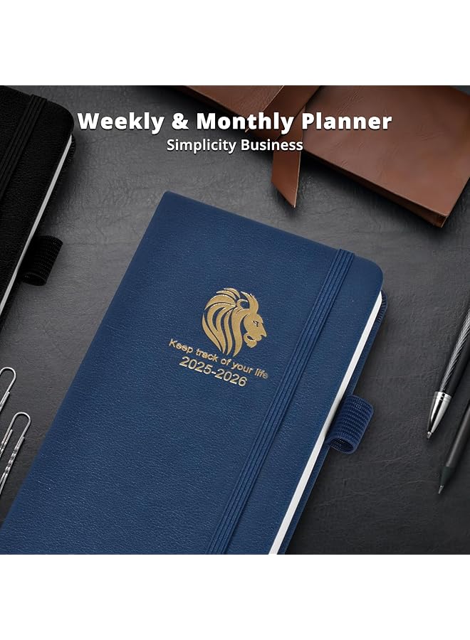 erorex 2025 2026 Pocket Planner Weekly And Monthly 18 Months Pocket Calendar Jan. 2025 Jun. 2026 Weekly And Daily Appointment Book Pocket Calendar 2025 Leather Cover 6.7  - Image 5