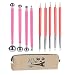 Ecjiuyi 4PCS DoubleEnded Metal Ceramic Clay Ball Stylus Dotting Tools and 5PCS 2 Way Silicone Polymer and Embossing Paper Flower Indentation Tool for Drawing - Image 2