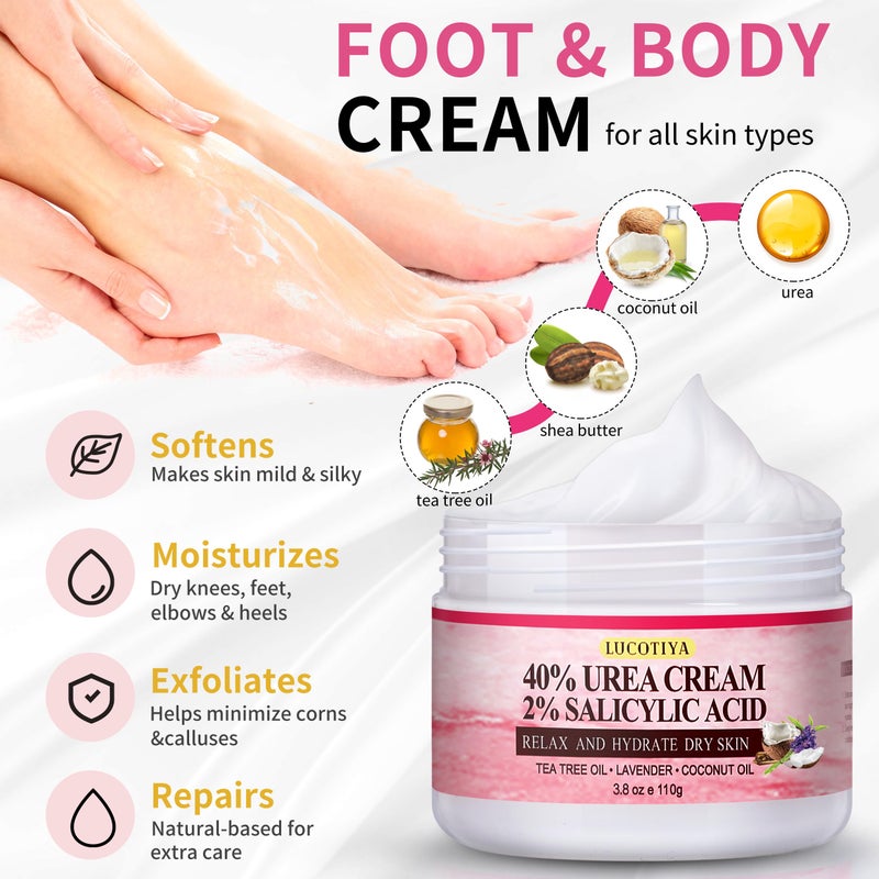LUCOTIYA Pedicure Kit Foot Spa Soak Set Callus/Cuticle Remover File, Dead Skin Urea Cream for Feet Aloe Lavender Pedicure Supplies for Dry Cracked Feet for Women Men ï»¿ - Image 3