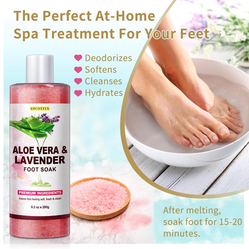 LUCOTIYA Pedicure Kit Foot Spa Soak Set Callus/Cuticle Remover File, Dead Skin Urea Cream for Feet Aloe Lavender Pedicure Supplies for Dry Cracked Feet for Women Men ï»¿ - Image 2
