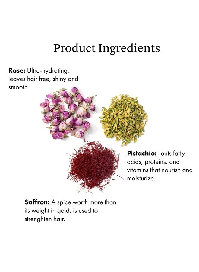 Joon إكسير شعر الزعفران مع زيت الفستق + زيت الورد، 3.11 أونصة سائلة. - Image 3
