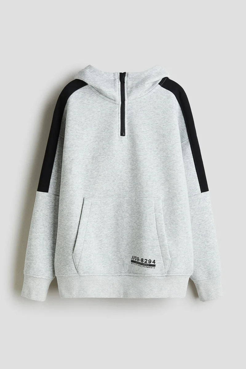 H&M Brushed-inside zip-top hoodie
