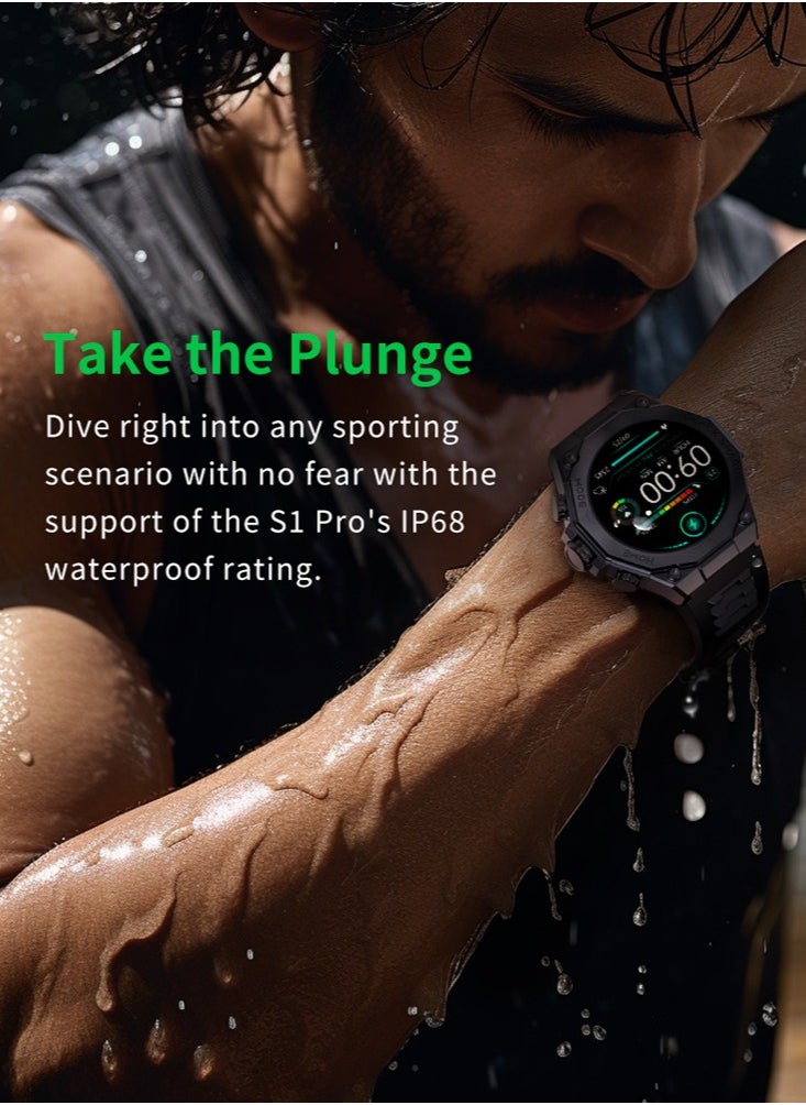 BLACK SHARK - S1 PRO Smart Watch 1.43 Inch AMOLED Screen IP68 Waterproof Support Chat GPT Health Monitoring Wireless Charging, 10-15 Day Battery Life, 150 Watch Faces - Image 1