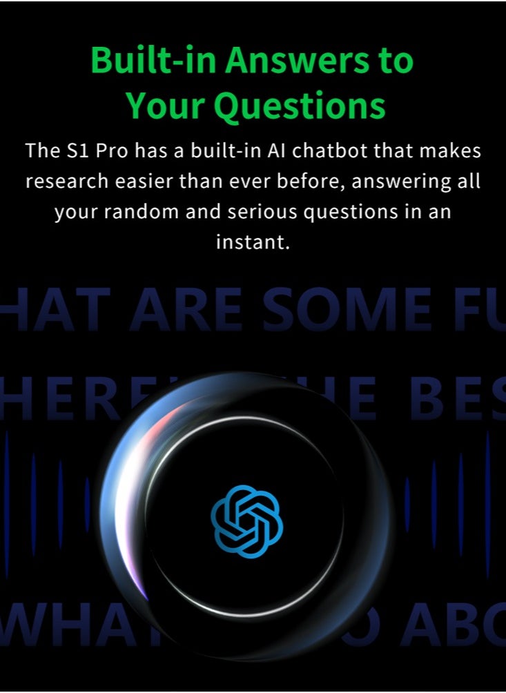 BLACK SHARK - S1 PRO Smart Watch 1.43 Inch AMOLED Screen IP68 Waterproof Support Chat GPT Health Monitoring Wireless Charging, 10-15 Day Battery Life, 150 Watch Faces - Image 1