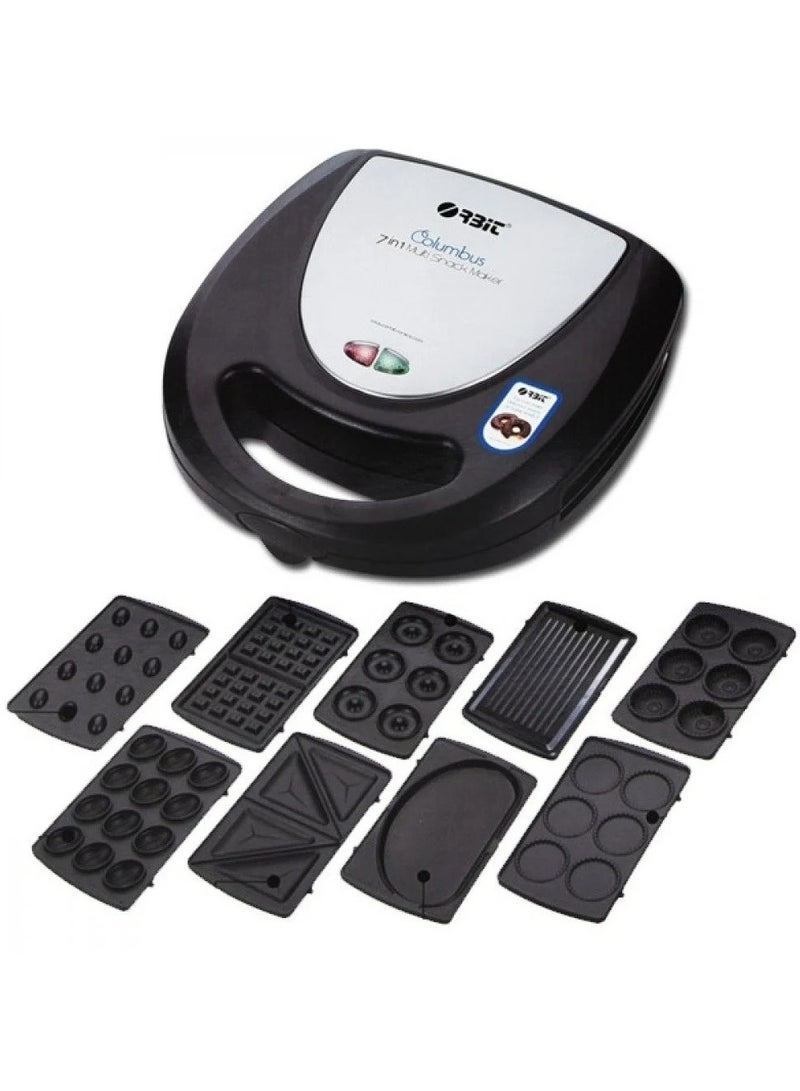 ORBIT Sandwich Maker & Waffle Maker, 7-in-1 Toaster Sandwich Maker with Non-stick Removable Plates, 750W Electric Panini Press Grill Breakfast for Grilled Cheese/Donuts/Steak, Black - Image 2