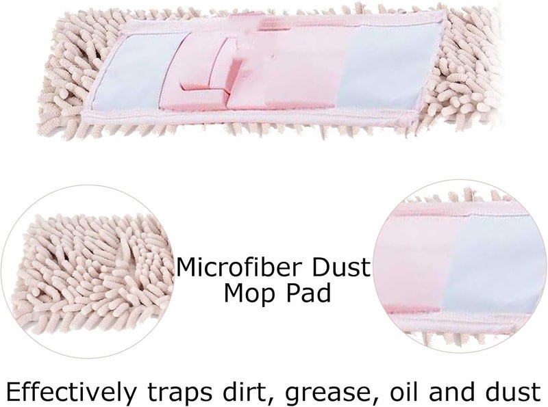 Jerliflyer Microfiber Dust Mop Pad, Wet Dry Floor Cleaning Mop Replacement Pad, Mop Pad with Extra Chennai Fill for Tiled Floors, Hardwood Floors (Cream Colour) - Image 4
