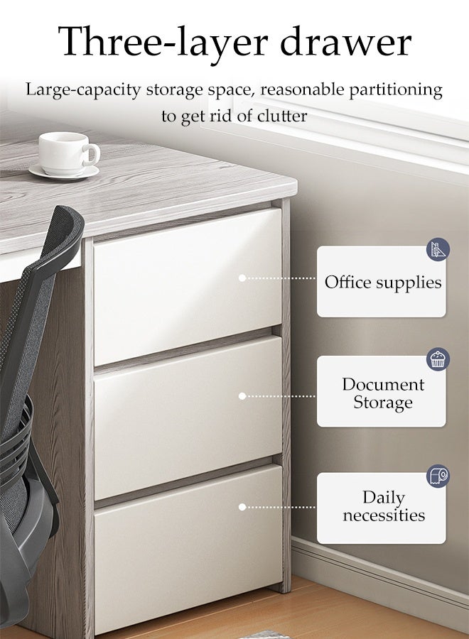 Spides Computer Desk with Drawers Multifunction PC Desktop Computer Table Office Computer Gaming Table Study Writing Desk Home Work Station Modern Executive Desk for Home Office - Image 3