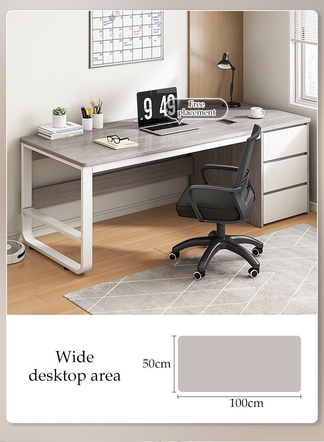 Spides Computer Desk with Drawers Multifunction PC Desktop Computer Table Office Computer Gaming Table Study Writing Desk Home Work Station Modern Executive Desk for Home Office - Image 2