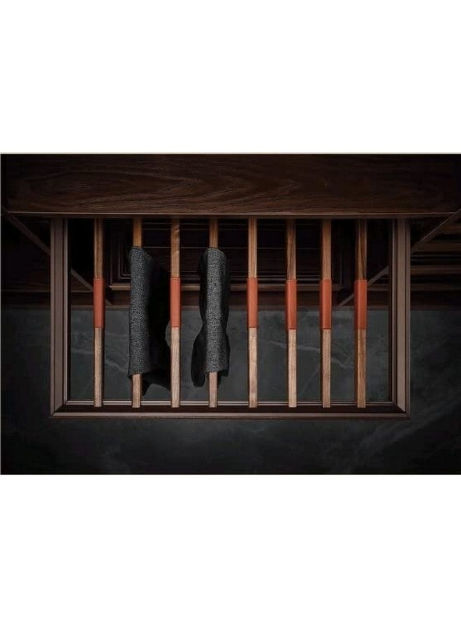 rigwell lifetime rigwell lifetime Rack Pants Hanger Bar Aluminum Alloy Pull Out Trousers Rack Clothes Organizers, Front End Metal Panel, Pulled Out Quietly And Completely (900 Mm), 1 Count,Brown  - Image 1