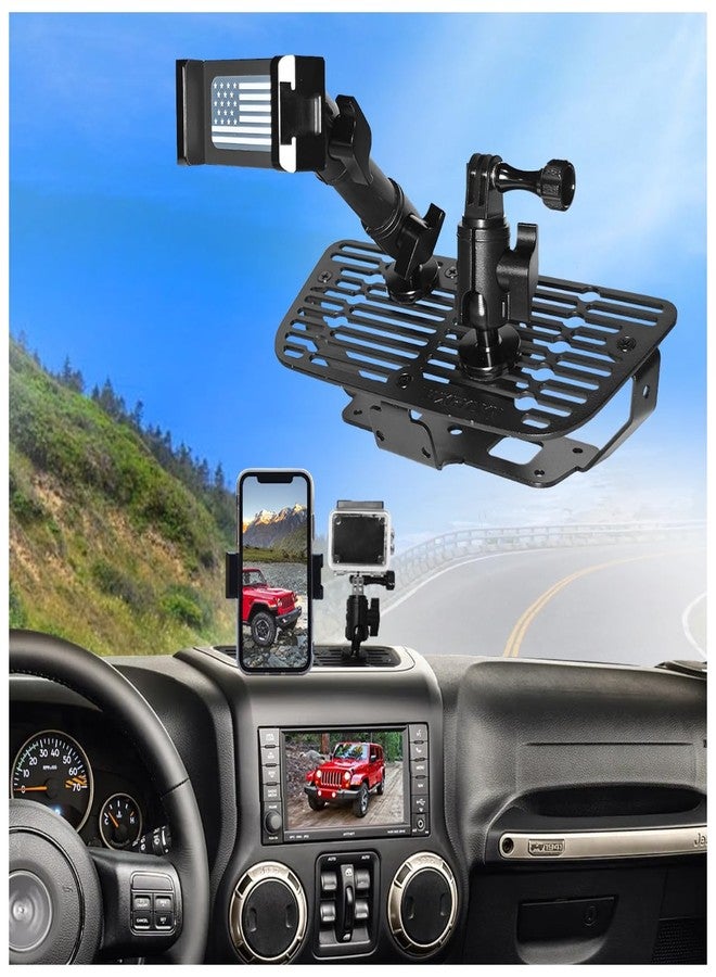 WXRYLYN 2011-2018 Wrangler JK Pure Metal Dash Phone Mount Phone Holder for 2011-2018 J eep Wrangler JL Metal Dash Platform Go P ro Phone Mount 2024 Wrangler Cell Phone Holder - Image 2