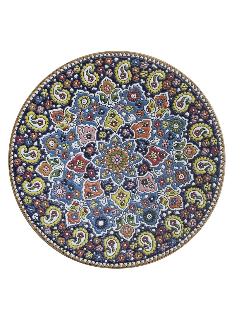 Handmade Persian Minakari Decorative Plate – Traditional Shiraz Floral Art, Hand-Painted Ceramic - Image 4