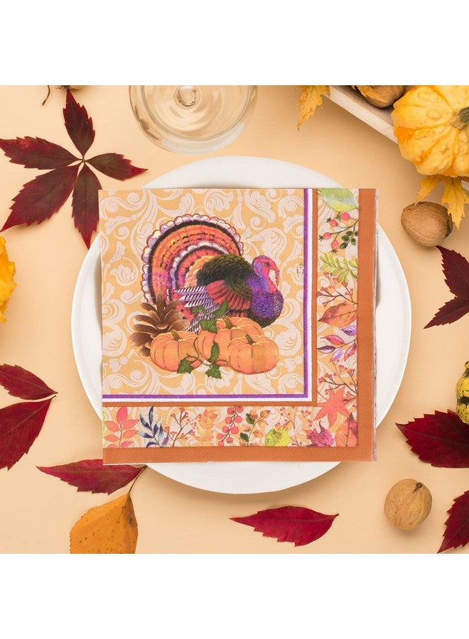 ASTARON 60 Pack Thanksgiving Napkins 13"× 13" Disposable Paper Cocktail Napkins for Thanksgiving Party Supplies, 3 Designs Thanksgiving Themed Paper Napkins - Image 5