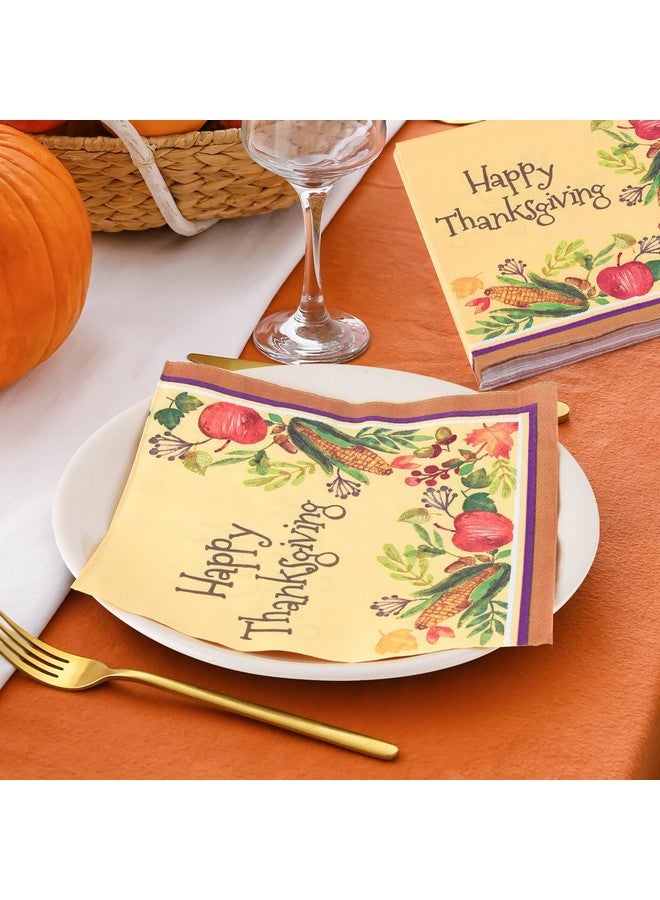 ASTARON 60 Pack Thanksgiving Napkins 13"× 13" Disposable Paper Cocktail Napkins for Thanksgiving Party Supplies, 3 Designs Thanksgiving Themed Paper Napkins - Image 4