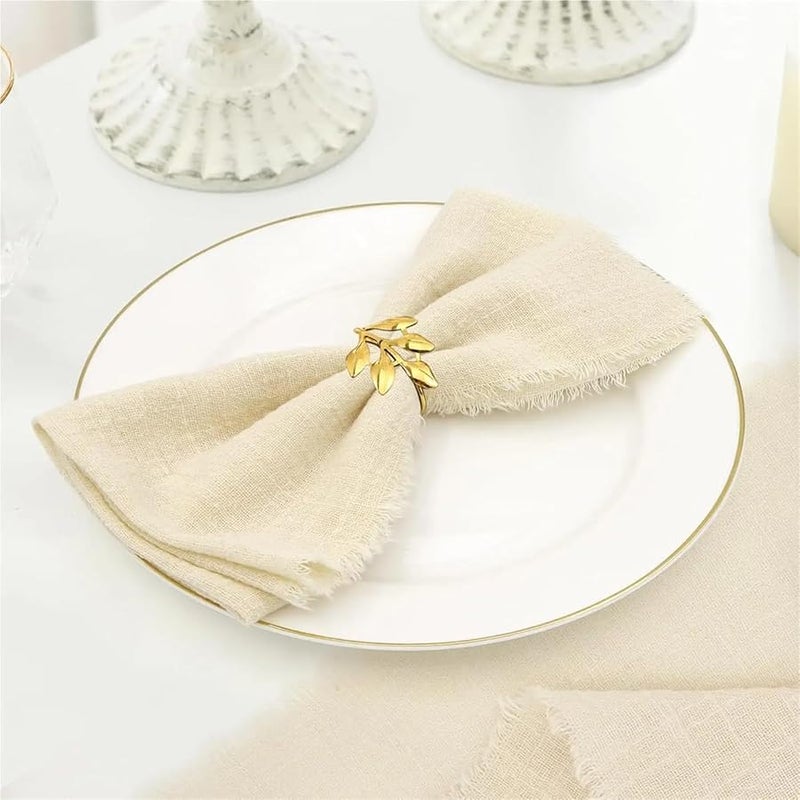 White Cotton Gauze Napkins 50Pcs 32x32cm Handmade Fringe Cloth Napkins For Dinners Parties Weddings - Image 5