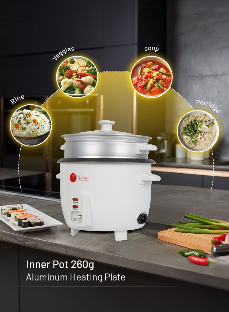 عفرا وعاء طهي الأرز أفرا، سعة 1.5 لتر، وعاء داخلي غير لاصق، غطاء زجاجي، لوحة تسخين من الألومنيوم، وظيفة الحفاظ على الدفء، مع كوب وملعقة قياس، G-MARK، ESMA، ROHS، ومعتمد من CB، ضمان لمدة عامين - Image 4