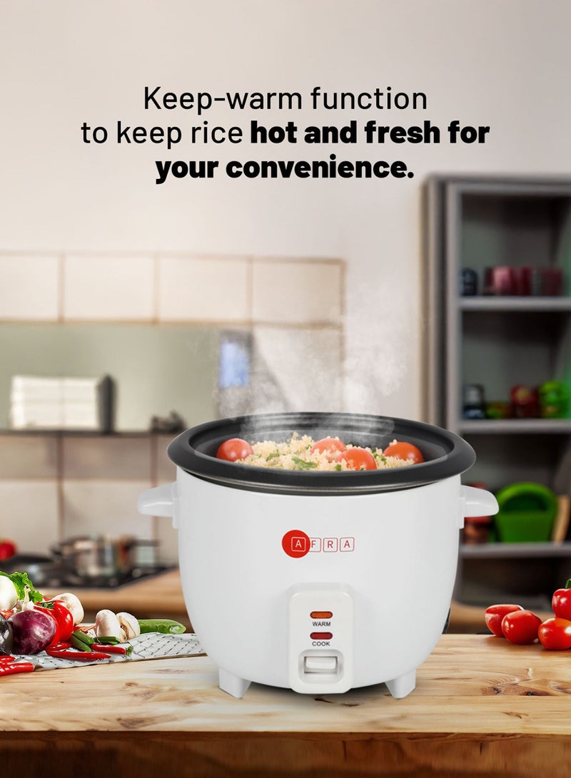 عفرا وعاء طهي الأرز أفرا، سعة 1.5 لتر، وعاء داخلي غير لاصق، غطاء زجاجي، لوحة تسخين من الألومنيوم، وظيفة الحفاظ على الدفء، مع كوب وملعقة قياس، G-MARK، ESMA، ROHS، ومعتمد من CB، ضمان لمدة عامين - Image 3