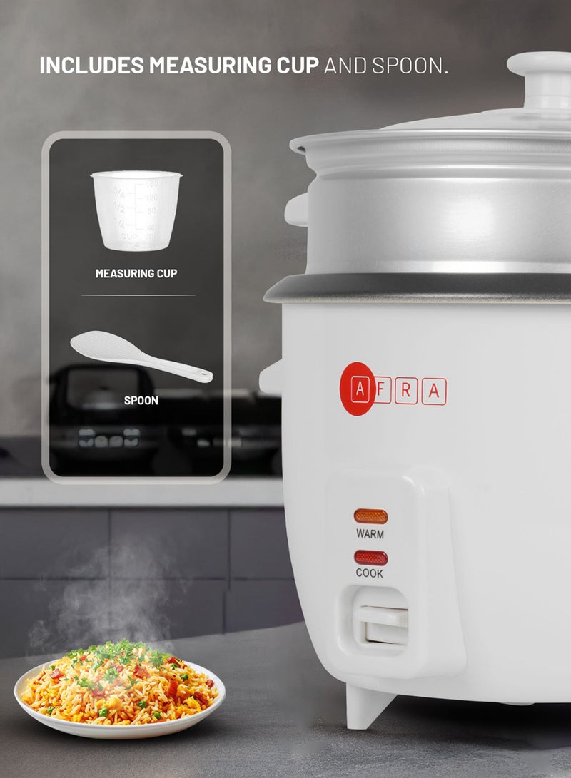 عفرا وعاء طهي الأرز أفرا، سعة 1.5 لتر، وعاء داخلي غير لاصق، غطاء زجاجي، لوحة تسخين من الألومنيوم، وظيفة الحفاظ على الدفء، مع كوب وملعقة قياس، G-MARK، ESMA، ROHS، ومعتمد من CB، ضمان لمدة عامين - Image 2