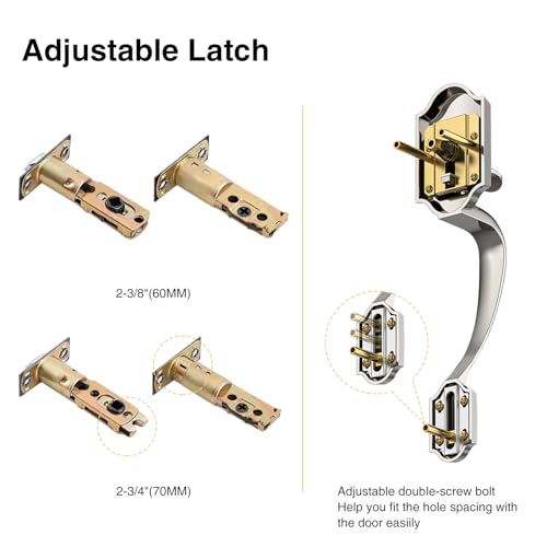 Brightify Satin Nickel Front Door Lock Set, Entry Door Handle Set with Deadbolt, Exterior Door Handle with Lock Lever and Single Cylinder, Reversible for Right & Left - Image 5
