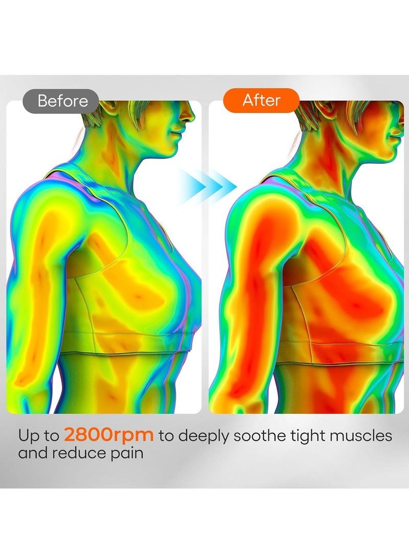 مسدس تدليك بمقبض ممتد، مدلك خلفي ثوري على شكل حرف U لتخفيف الألم، مدلك للجسم للأنسجة العميقة للرقبة والكتف والساق، يصل إلى كل عضلة بسهولة - Image 5